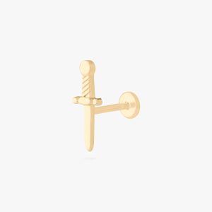 14K Dagger Flatback Stud
