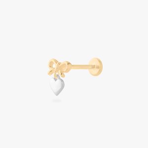 Two Tone Bow Flatback Stud