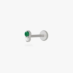 Titanium Stacked CZ Flatback Stud