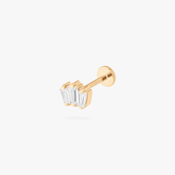 Crown Baguette Flatback Stud
