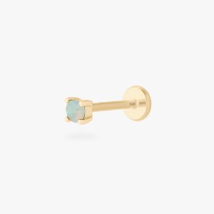 14K Opal Flatback Stud