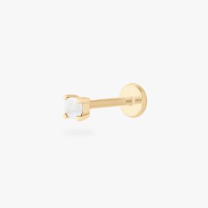 14K Pearl Flatback Stud