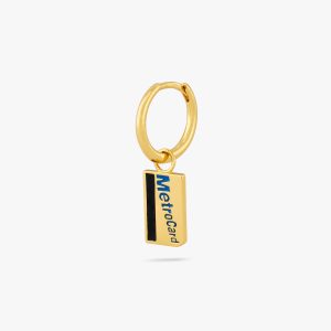 Metro Card Charm Huggie