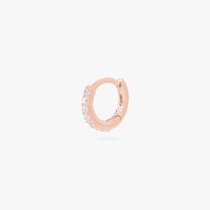 Micro Pave Huggie Rose Gold
