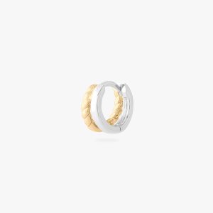 Two Tone Double Twist Huggie