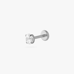 Titanium 4mm CZ Flatback Stud