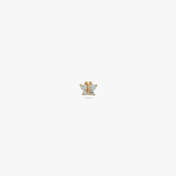 14K CZ Butterfly Stud - Piercing