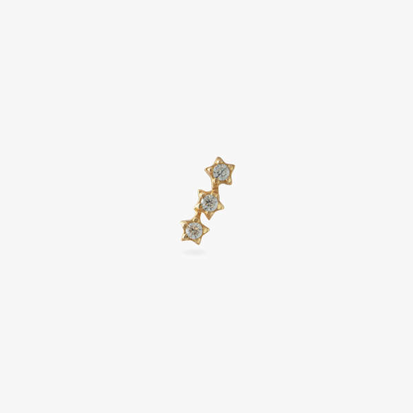 14K CZ Star Cluster Stud - Piercing