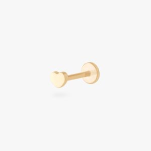 14K Heart Flatback Stud