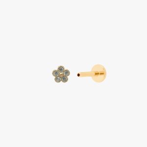 14K CZ Daisy Flatback Stud