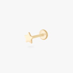 14K Star Flatback Stud