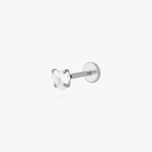Titanium CZ Heart Flatback Stud