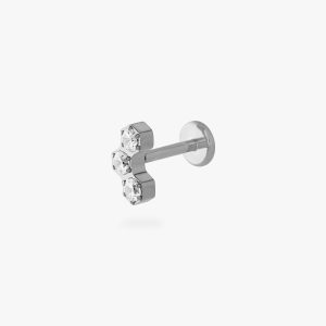 Titanium CZ Cluster Flatback Stud