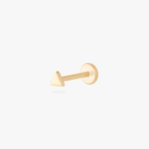 14K Triangle Flatback Stud
