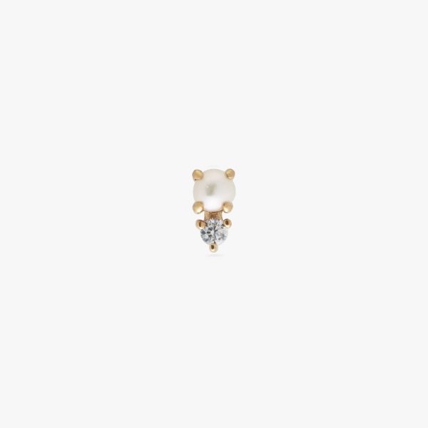 14K Stacked CZ Pearl