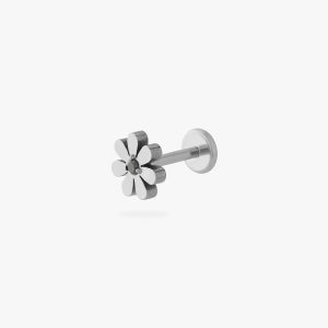 Titanium CZ Daisy Flatback Stud